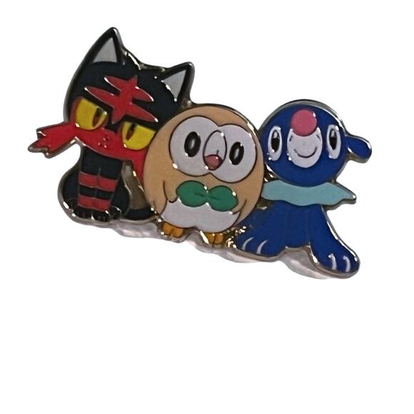 Pokemon Official Alola Starters Enamel Pin Sun and Moon Popplio Litten Rowlet - Picture 5 of 5